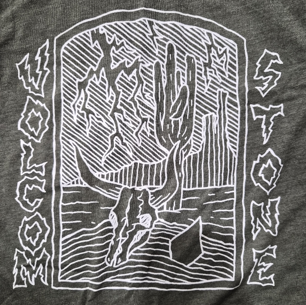 Volcom Olive Green Short Sleeve Graphic Tee with White Desert Skull Print